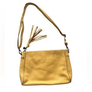 The Sak Cheery Yellow Leather Crossbody Handbag Purse